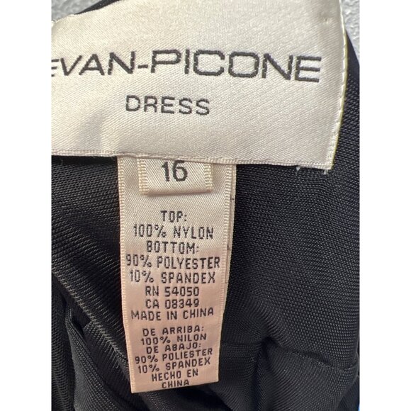 Evan-Picone Velvet Slip Dress with Tulle and Beading - Picture 7 of 7